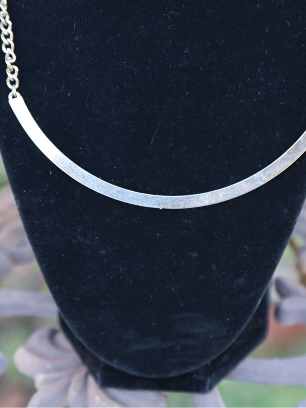 DKNY Gold Curved Collar Necklace